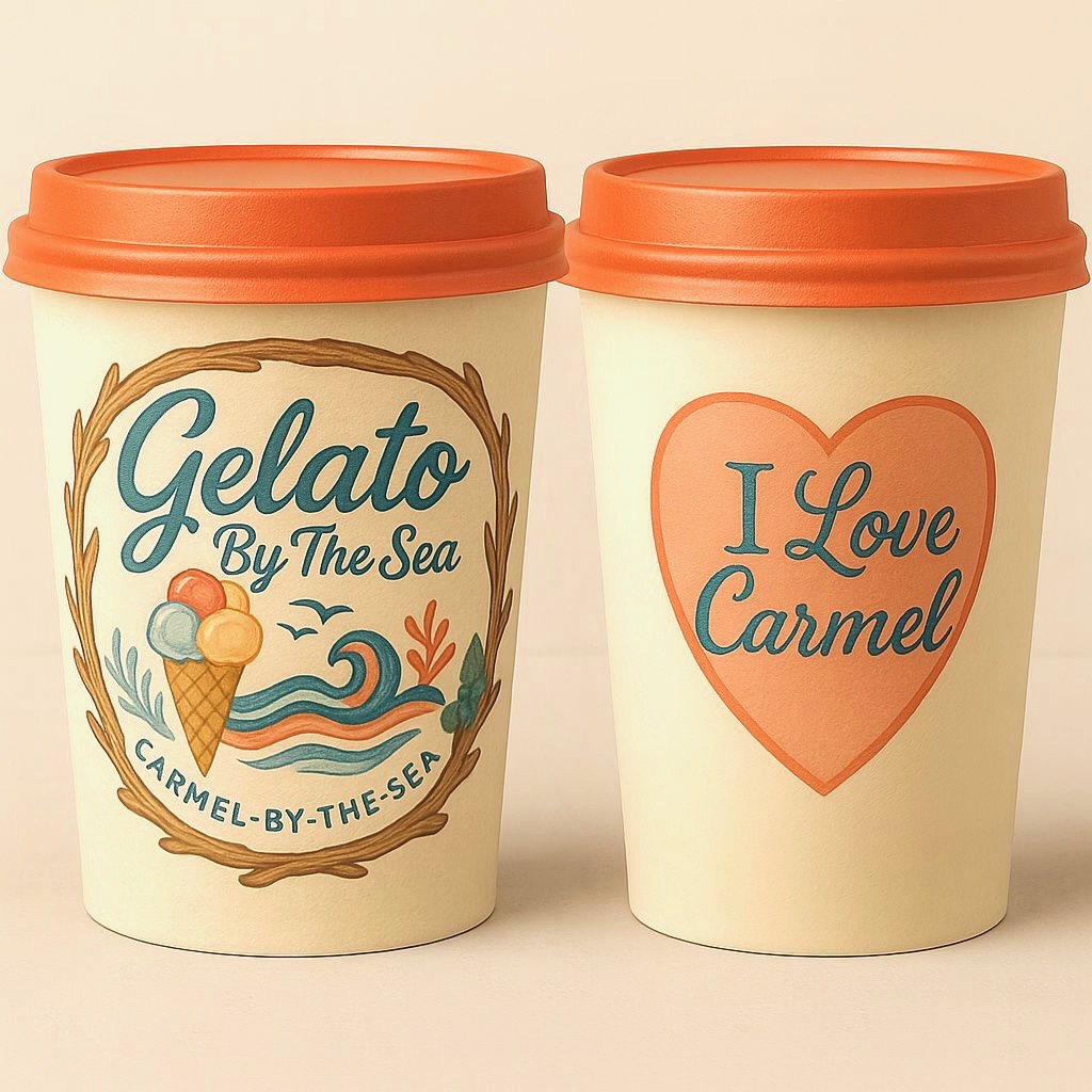 Owner-attributed photo of branded gelato cups