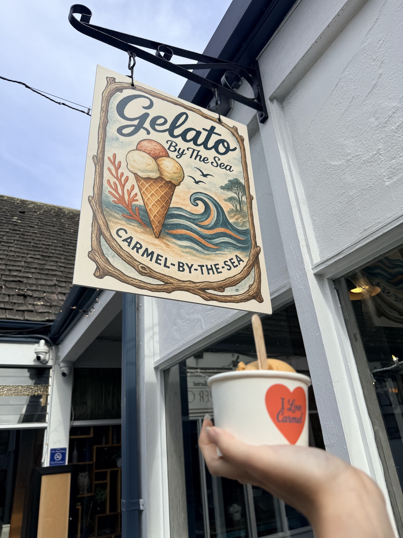 User photo of the Gelato by the sea storefront and courtyard